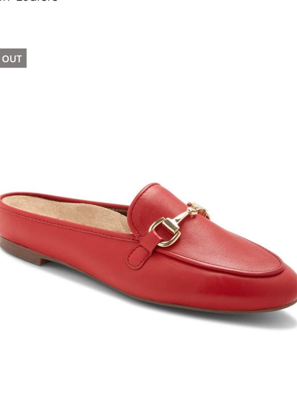 Vionic Adeline Red Leather Backless Horsebit Loafer Size 8.5 Women Chic Timeless